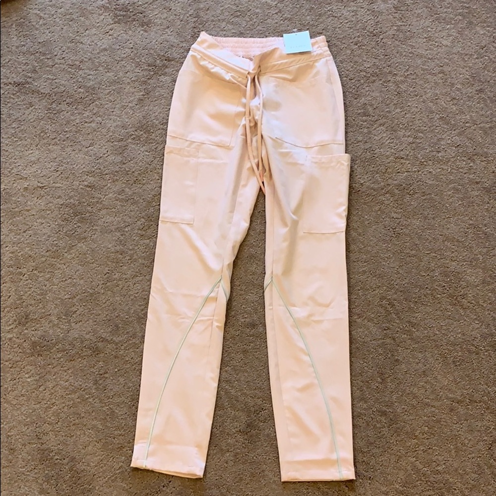 Blush Pink Cargo Scrub Pants